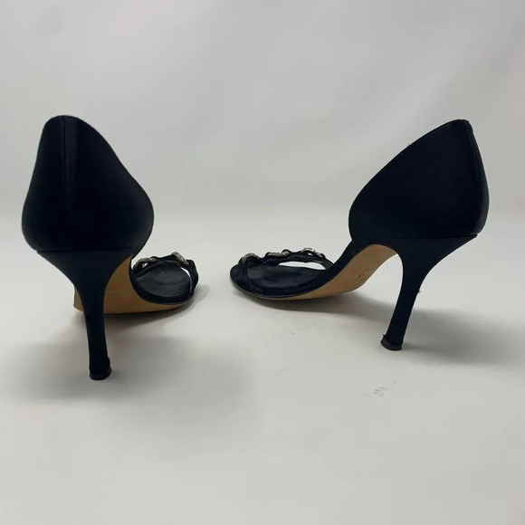 Giuseppe Zanotti Black Silk Sandals w/ Rhinestones - Picture 7 of 10